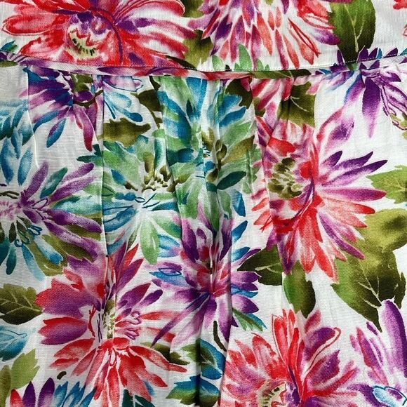 Ann Taylor LOFT Skirt Womens 8 Floral Lined A-Line Mini Zip Pleated Multicolor - Picture 2 of 10